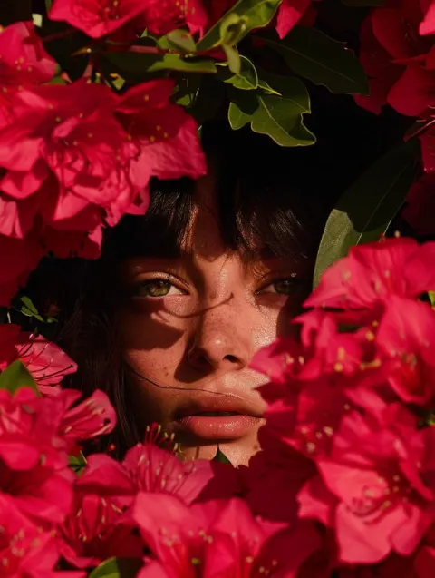 Woman in Pink Chrome Flowers – Fashion Cover