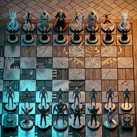 Hyper-Realistic Rivalry Chess Set