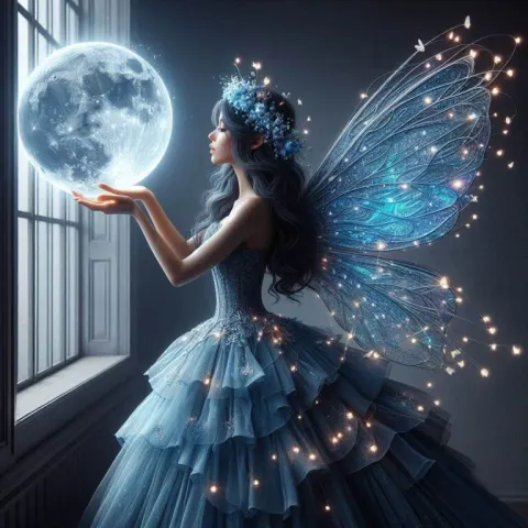 Fairy Woman with Moon – Side View