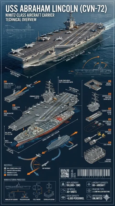 USS Lincoln Cinematic Industrial Infographic