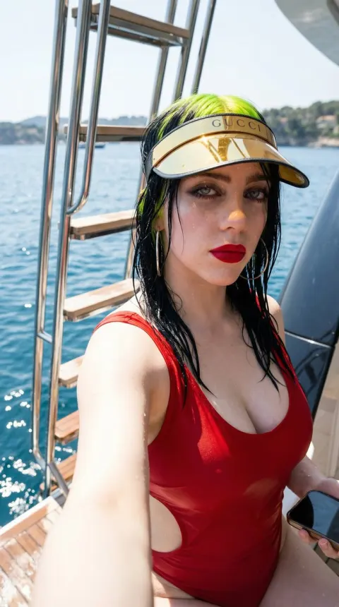 Billie Eilish Yacht Summer Selfie
