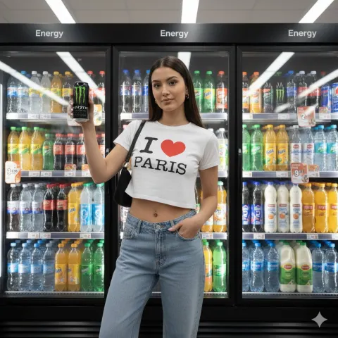 Cool Girl at Convenience Store