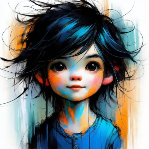 Vibrant Boy Illustration – Bright Colors