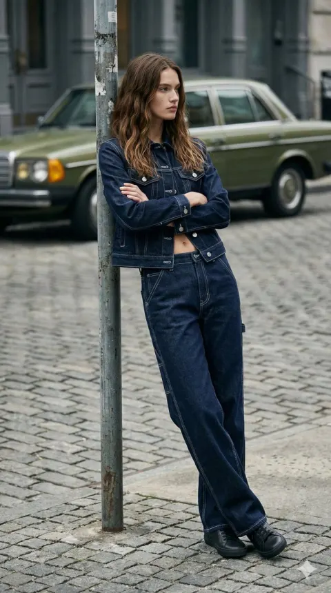 90s Americana Denim on Denim Editorial Look