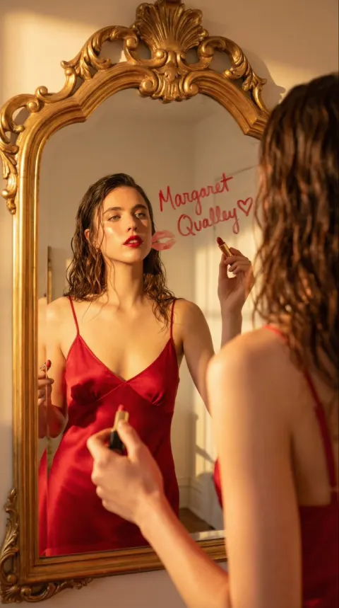 Mirror Red Lip Seduction