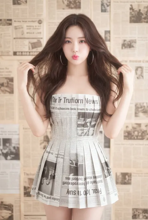 K-Pop Newspaper Dress Fashion
