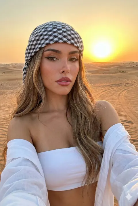 Stunning Desert Sunset Selfie Portrait