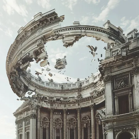 Floating Baroque Building Fragments