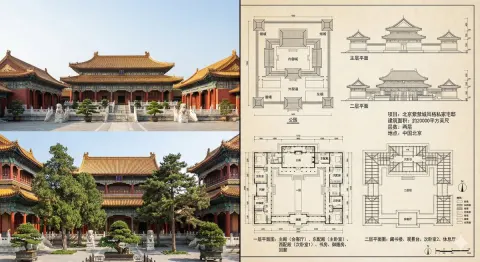 Forbidden City Style Mansion Blueprint