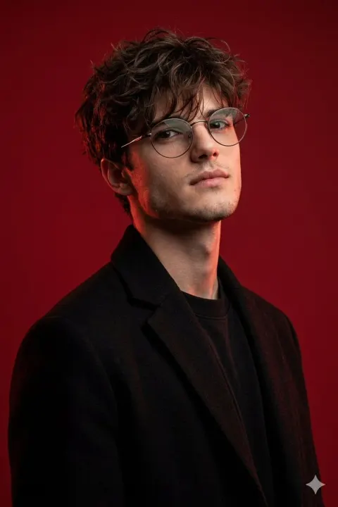 Ultra Realistic Red Studio Portrait