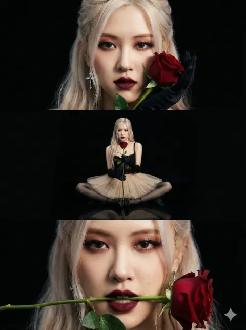 Gothic Ballerina Rose Portrait