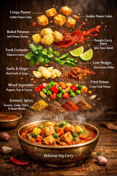 Floating Indian Curry Infographic