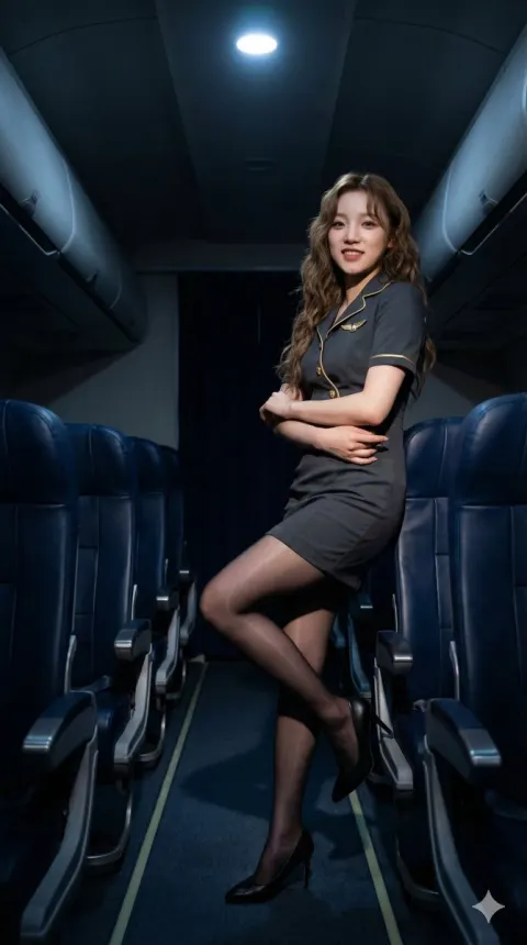 Shuhua Flight Attendant Aisle Gaze