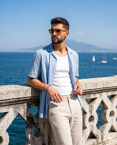 Mediterranean Summer Male Fashion Portrait
