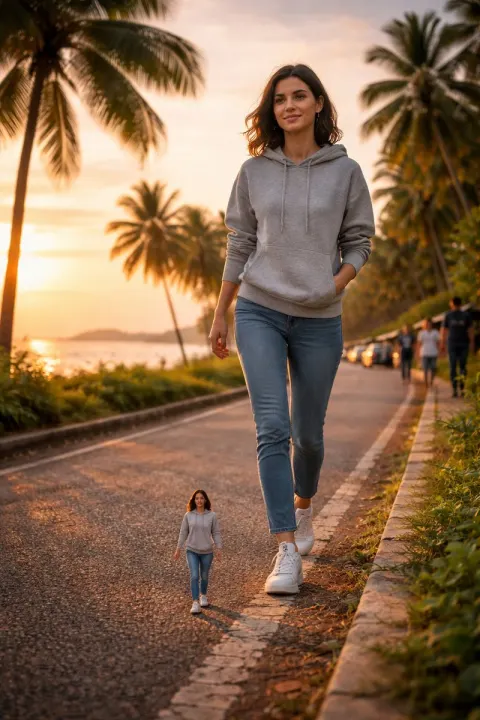 Sunset Coastal Miniature Street Fashion