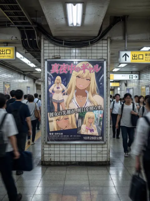 Japanese Subway Movie Poster Mockup