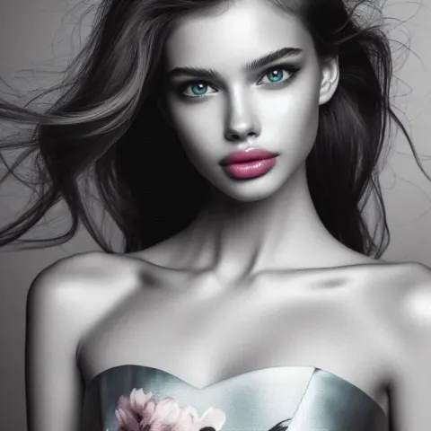 Beautiful young white woman, blue eyes