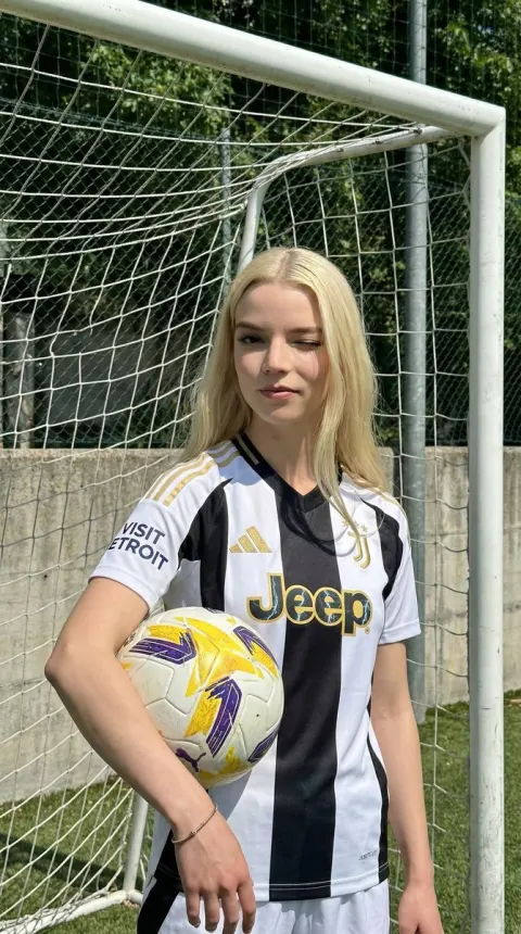 Playful Juventus Fan Portrait
