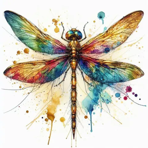 Dragonfly vivid colours alcohol ink