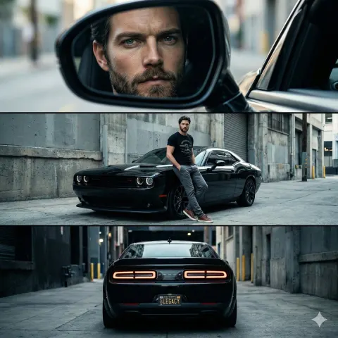 Cinematic Urban Car Life Triptych Portrait