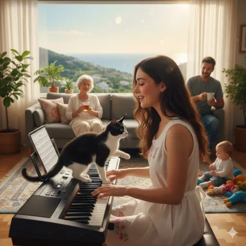 Cat on Keys, Family Harmony