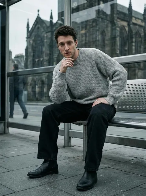 Winter Bus Stop Portrait