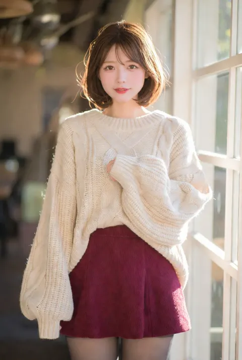 Autumn Girlfriend Glance Back