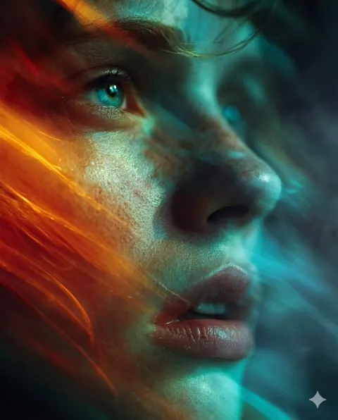 Cyber Cinematic Neon Portrait