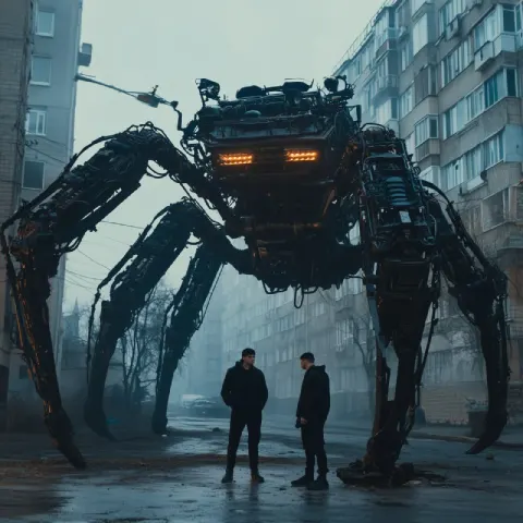 Crab mech with multiple large mechanical legs