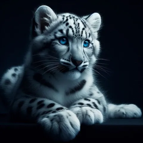 White leopard with blue eyes