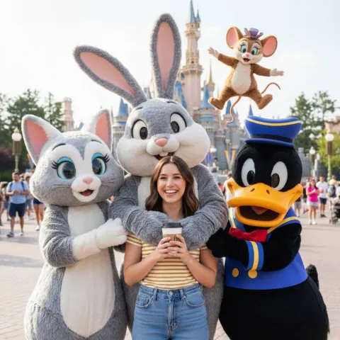 Joyful Theme Park Mascot Portrait