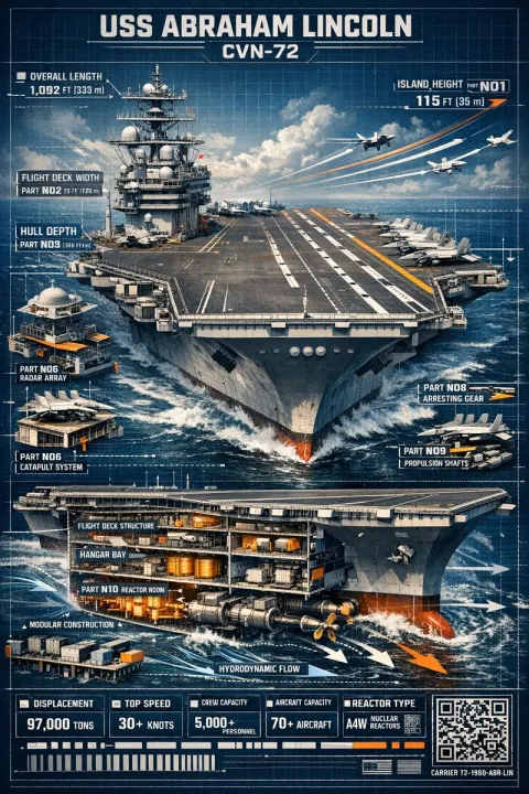 USS Abraham Lincoln Engineering Infographic