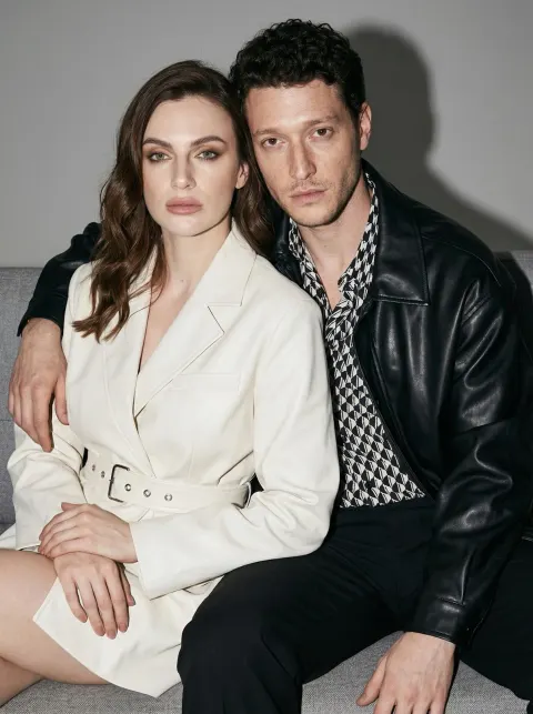 Flash Lit Couple Fashion Portrait