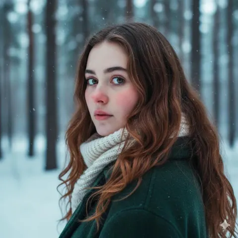 Winter Gaze in Snow