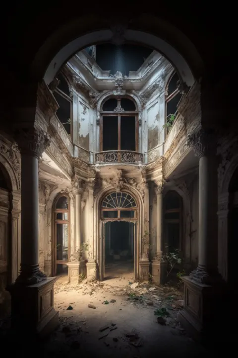 Abandoned Art Nouveau Living Room Horror Urbex Interior