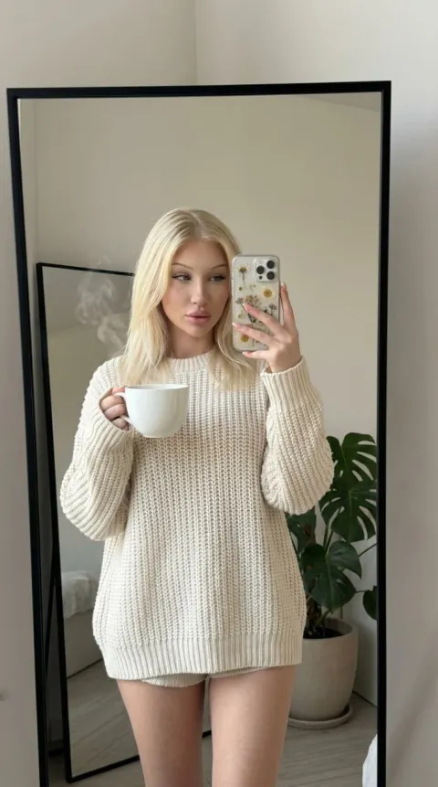 Morning Coffee Mirror Selfie