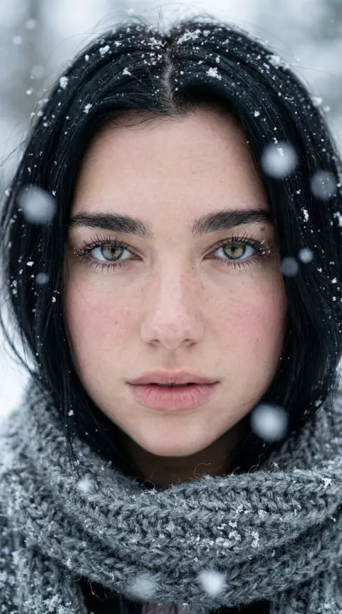 Ethereal Snow Portrait Close-Up
