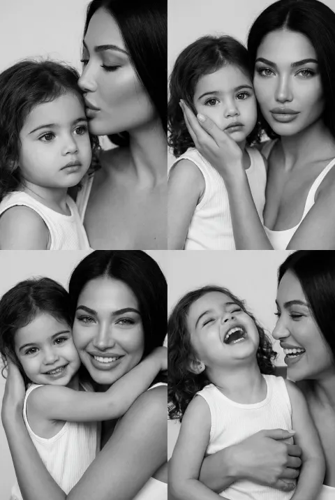 Mother Child Emotional Collage