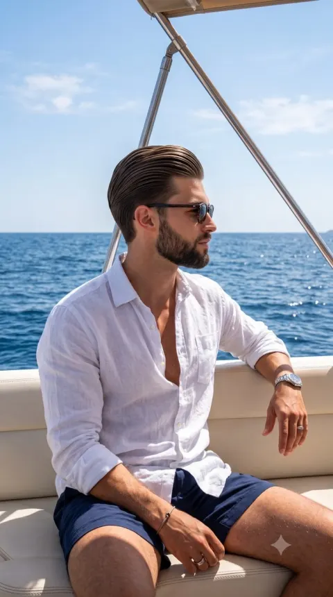 Stylish Man Yacht Summer Escape