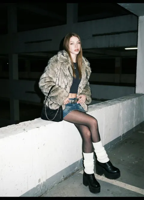Y2K Flash Rooftop Portrait