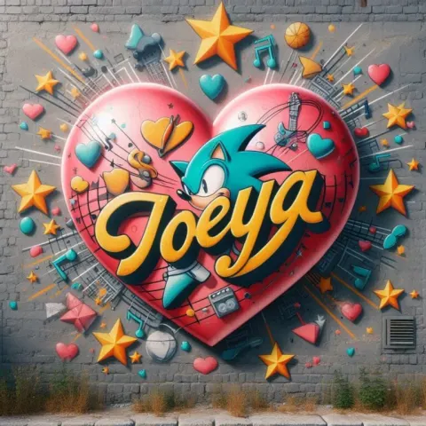 Graffiti on a wall of a transparent heart