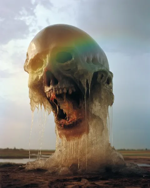 Deformed head demonic hybrid organism mutating
