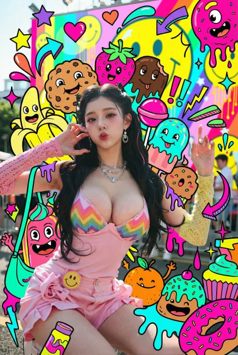 Candy Monsters Pop Art Portrait