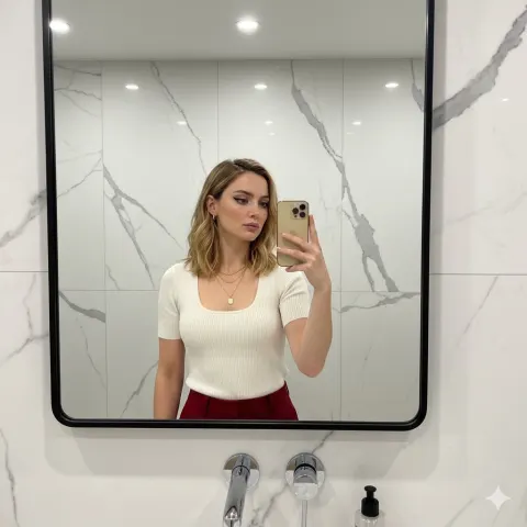 Sydney Sweeney Bathroom Mirror Selfie