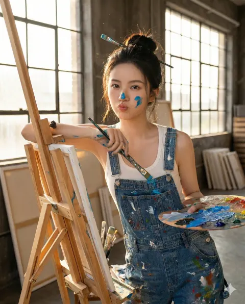 Playful Young Artist Portrait