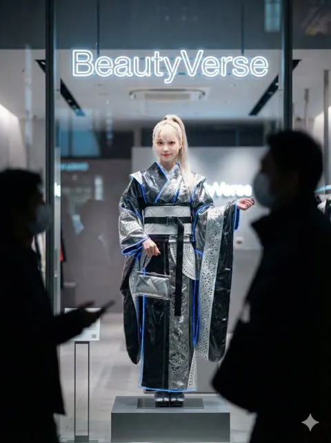 Cyber Kimono Doll in Glass