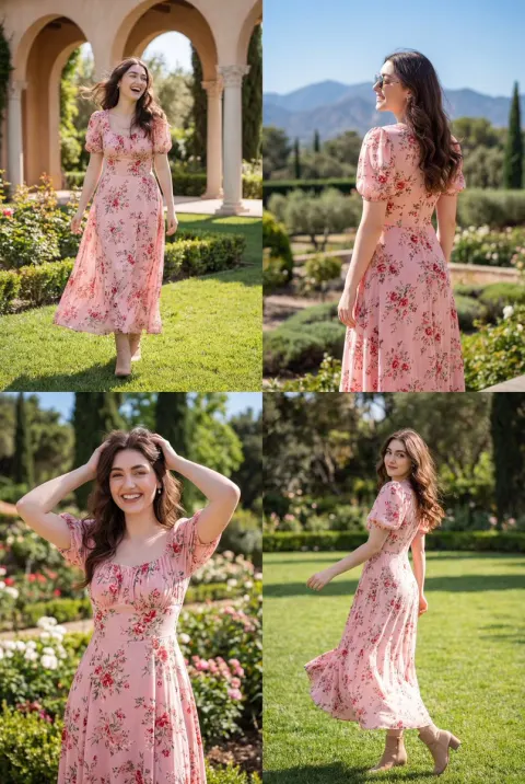 Garden Pink Dress Fashion