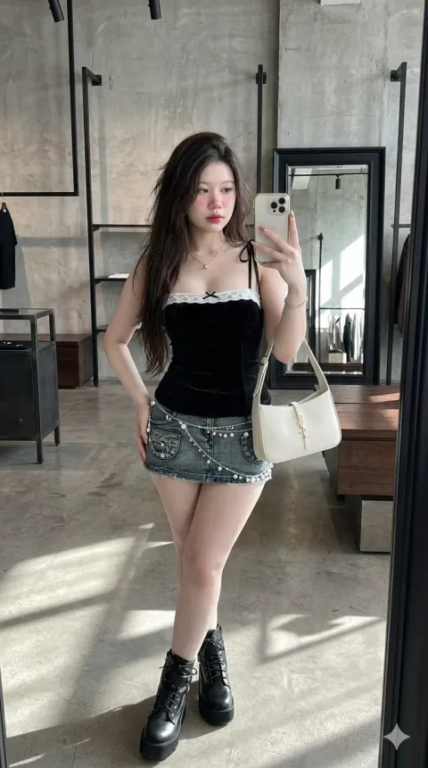 Mirror Selfie Asian Beauty