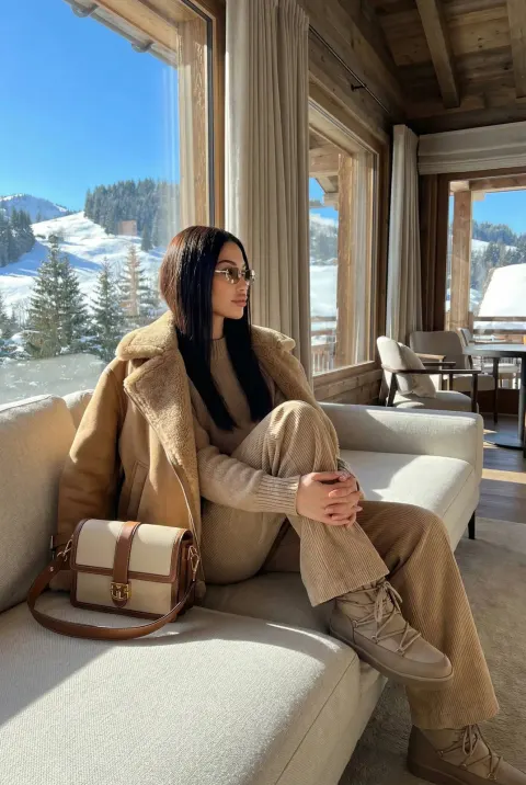 Serene Alpine Winter Lifestyle Portrait