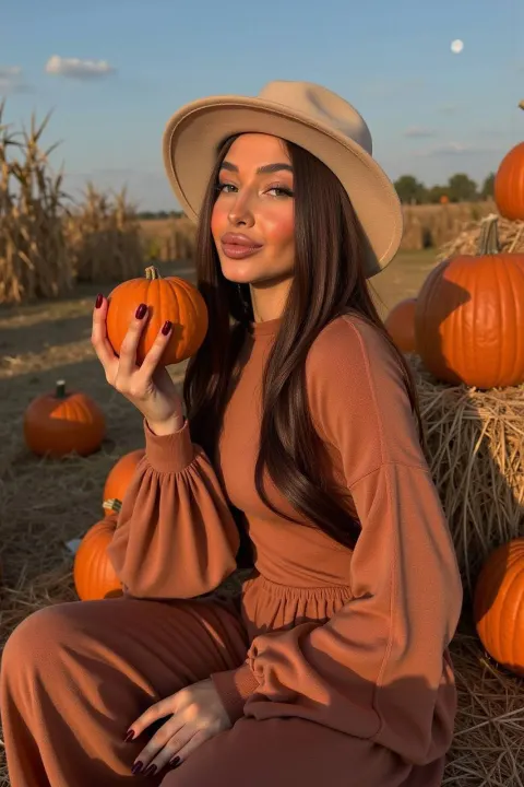 Autumn Pumpkin Patch Portrait